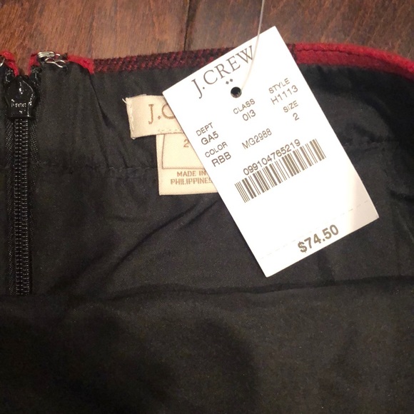 COPY - NEW J. CREW BUFFALO CHECK LINED SKIRT - Picture 2 of 2